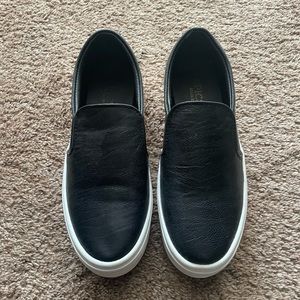 Platform faux leather sneakers